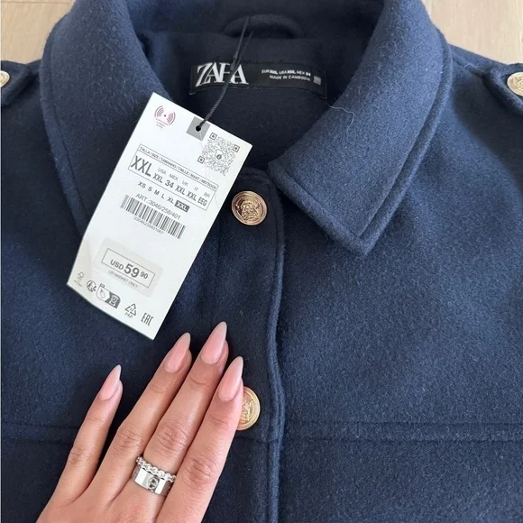 Zara Navy Blue Jacket - Picture 4 of 4